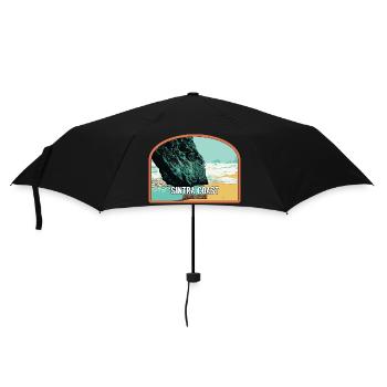Illustration of Adraga Beach, Sintra Portugal - Umbrella (small) - black - Front
