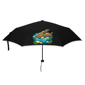 Capybara - Regenschirm (klein) - Schwarz - Vorne