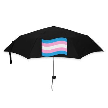 LOVE TRANSGENDER PRIDE LGBTQ+ - Regenschirm (klein) - Schwarz - Vorne