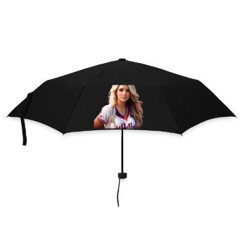 Portrait of a photorealistic beautiful woman Bball - Umbrella (small) - black - Front