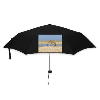 elephant and Landscape in a Etosha National Park - Umbrella (small) - black - Front