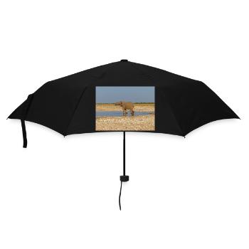 elephant and Landscape in a Etosha National Park - Umbrella (small) - black - Front