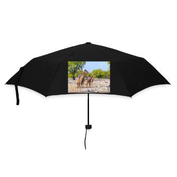 giraffe and Landscape in a Etosha National Park - Umbrella (small) - black - Front