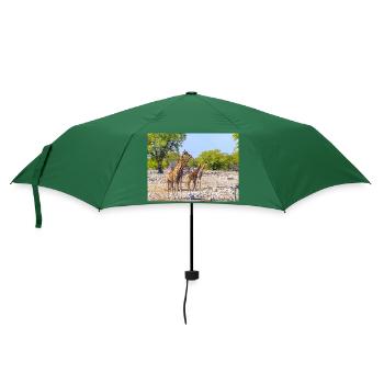 giraffe and Landscape in a Etosha National Park - Umbrella (small) - bottlegreen - Front