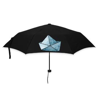 Bateau en papier Ancre Lac Navire de mer Bateau de vacances - Parapluie standard - noir - Devant