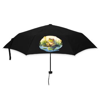 The green frog is a small amphibian - Umbrella (small) - black - Front