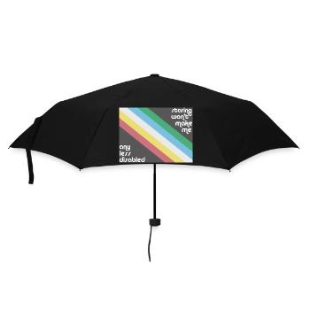 Das Anstarren macht mich nicht weniger behindert Pride-Flagge - Regenschirm (klein) - Schwarz - Vorne