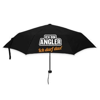 Angel Fischen Angeln Angler - Regenschirm (klein) - Schwarz - Vorne