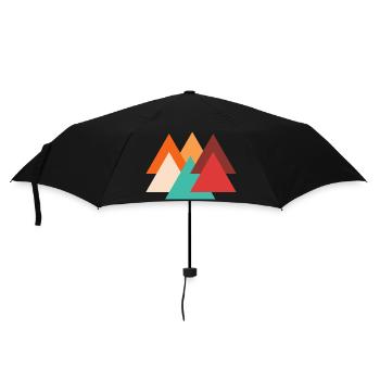 Retro-Dreieck - Regenschirm (klein) - Schwarz - Vorne