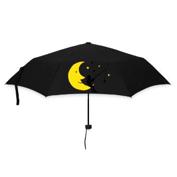 kind angelt sterne - Regenschirm (klein) - Schwarz - Vorne