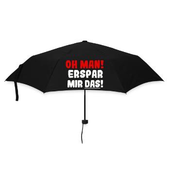 Oh man erspar mir das - Regenschirm (klein) - Schwarz - Vorne