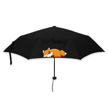Ich denke ( Fox ) - Regenschirm (klein) - Schwarz - Vorne