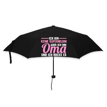 Großmutter Oma - Regenschirm (klein) - Schwarz - Vorne