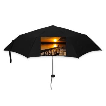 Coucher de soleil au lac Ammersee - Parapluie standard - noir - Devant