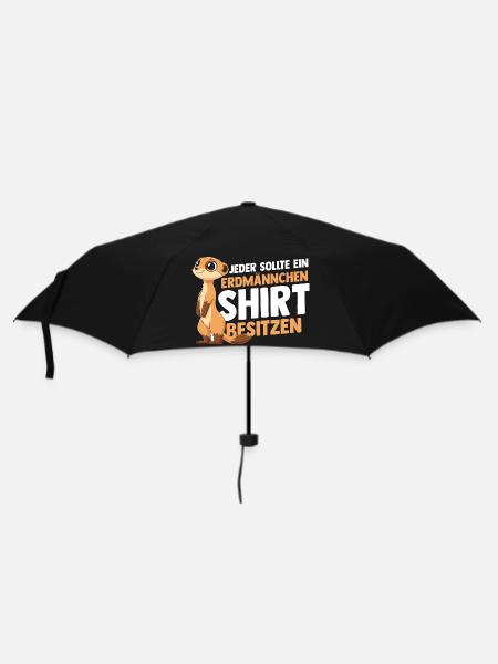 Erdmännchen - Regenschirm (klein) - Schwarz