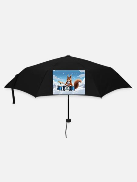 Squirrel plays drums - Umbrella (small) - black