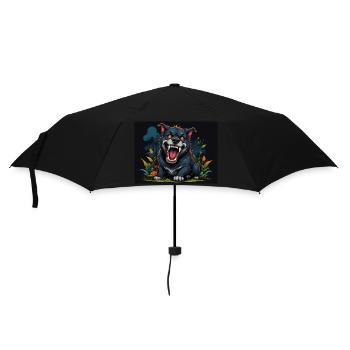 Hund - Regenschirm (klein) - Schwarz - Vorne