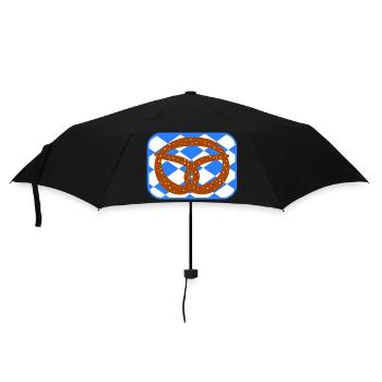 Bayrische Brezen - Regenschirm (klein) - Schwarz - Vorne