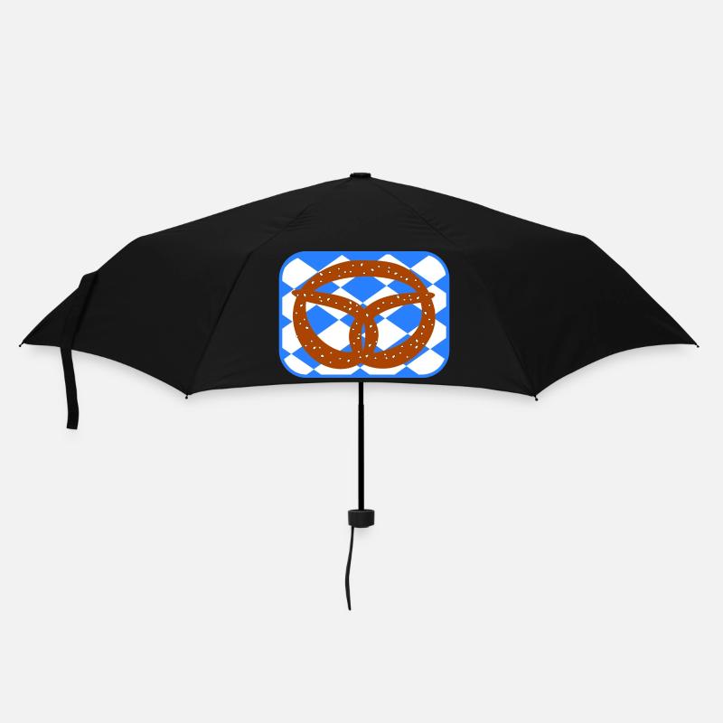 Bayrische Brezen - Regenschirm (klein) - Schwarz