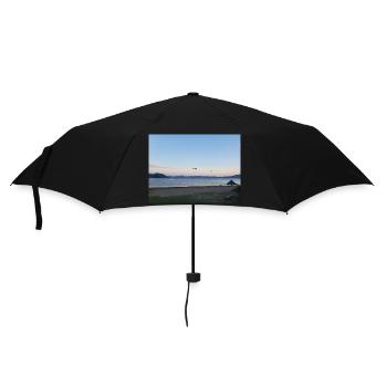 Holiday, Beach, Sea, Sun, Sunset - Umbrella (small) - black - Front