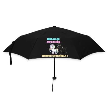 Einhorn - Regenschirm (klein) - Schwarz - Vorne