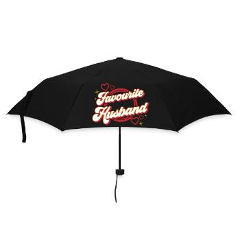 Favourite Husband | Colors changeable - Umbrella (small) - black - Front