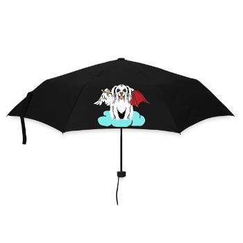Celestial Satan Dog Hells Dog Devil Angel - Umbrella (small) - black - Front