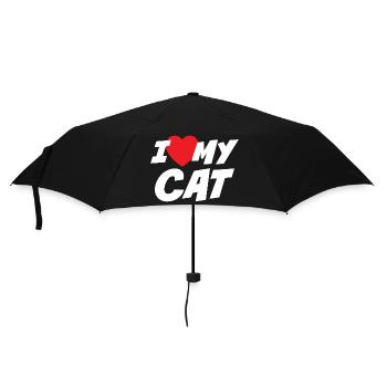 Ich liebe meine Katze - Regenschirm (klein) - Schwarz - Vorne