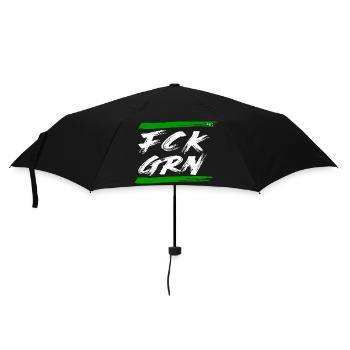 FCK GRN Weiß - Regenschirm (klein) - Schwarz - Vorne