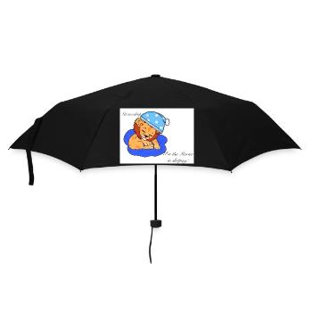 Schlafender Löwe - Regenschirm (klein) - Schwarz - Vorne