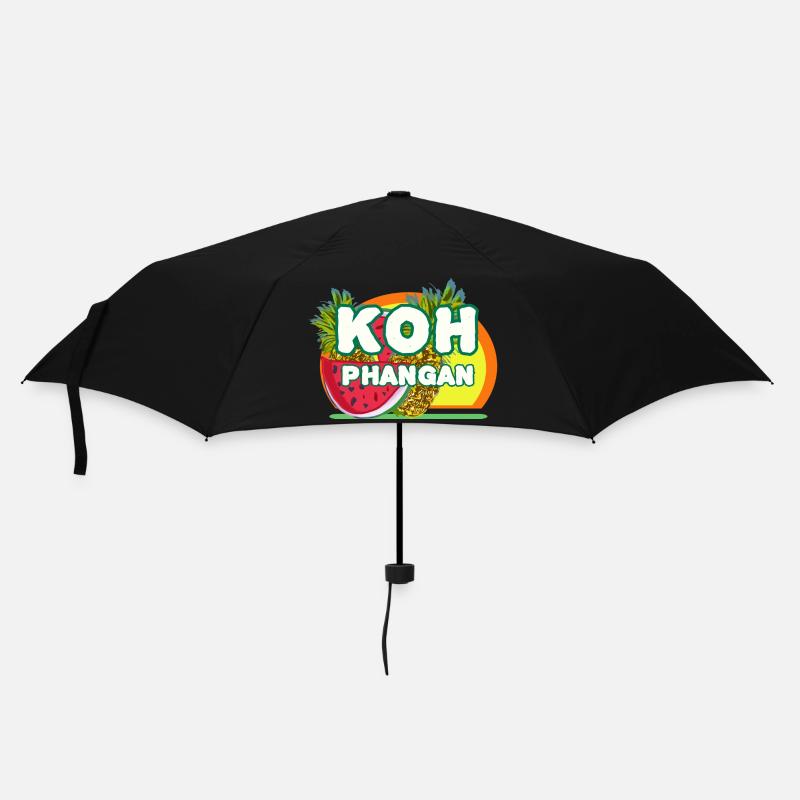 Île paradisiaque Koh Phangan - Parapluie standard - noir
