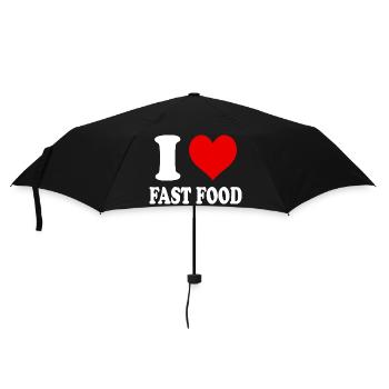 J’aime la restauration rapide coeur drôle spirituel - Parapluie standard - noir - Devant