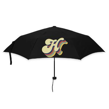 Retro-Buchstabe H - Regenschirm (klein) - Schwarz - Vorne
