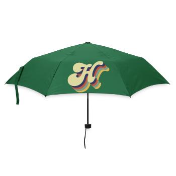 Retro-Buchstabe H - Regenschirm (klein) - Flaschengrün - Vorne