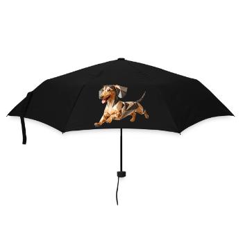 chien teckel qui court origami géométrique 3d - Parapluie standard - noir - Devant