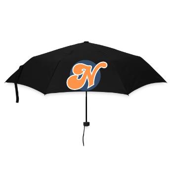 Letter n orange sport - Umbrella (small) - black - Front