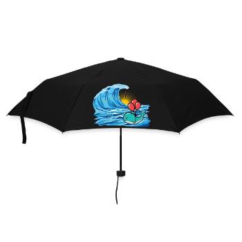 Wal Fisch Schwimmer Welle schwimmen - Regenschirm (klein) - Schwarz - Vorne
