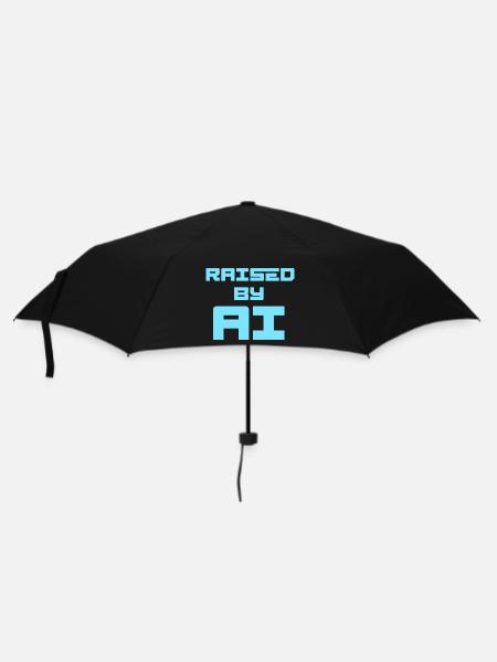 RAISED BY AI - Regenschirm (klein) - Schwarz