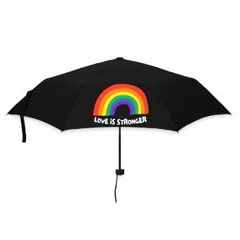Liebe ist stärker. LGBT - Regenschirm (klein) - Schwarz - Vorne