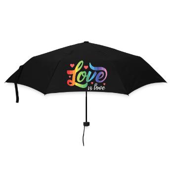 LGBT Pride Month - Liebe ist Liebe - Regenschirm (klein) - Schwarz - Vorne