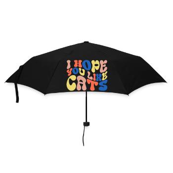 Ich hoffe, du magst Katzen - Regenschirm (klein) - Schwarz - Vorne