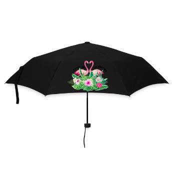 Team de la mariée flamingo tropical - Parapluie standard - noir - Devant