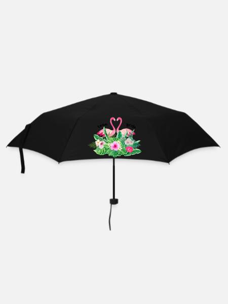 Team bride flamingo tropical - Parapluie standard - noir