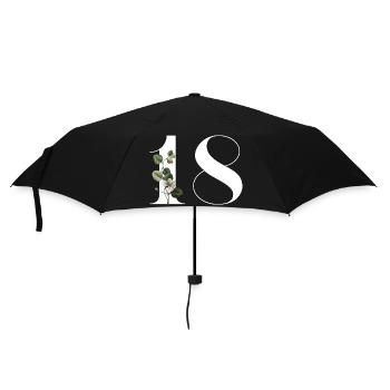 Numéro 18 floral vert -18e anniversaire floral - Parapluie standard - noir - Devant