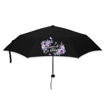 Lila Blumen Braut Team - Regenschirm (klein) - Schwarz - Vorne