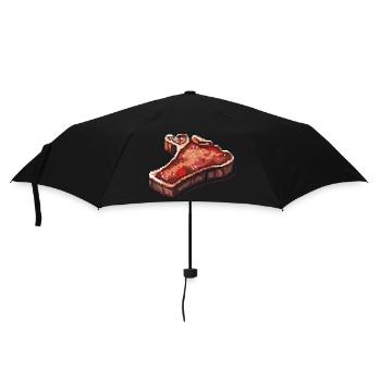 Steak Filet Pixel Symbol - Regenschirm (klein) - Schwarz - Vorne