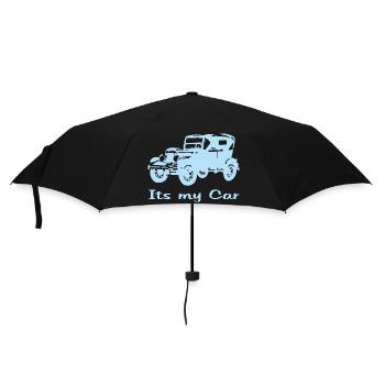 Oldtimer motiv mit Schrift - Regenschirm (klein) - Schwarz - Vorne