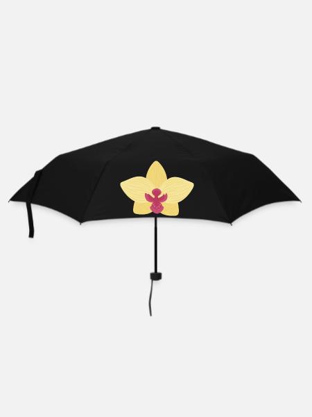 Yellow Orchid - Umbrella (small) - black