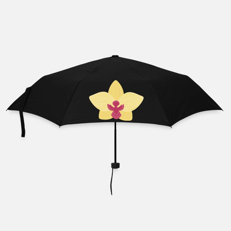 Yellow Orchid - Umbrella (small) - black