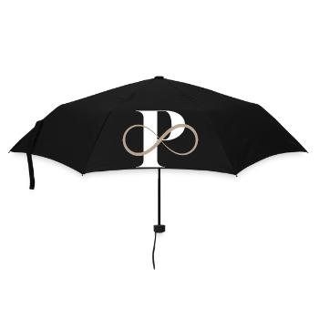 Unendlicher Buchstabe P - Regenschirm (klein) - Schwarz - Vorne